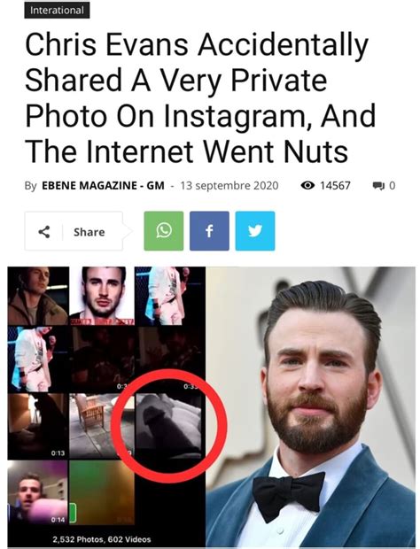 chris evan dick|Chris Evans breaks silence after accidentally posting d**k pic in ...